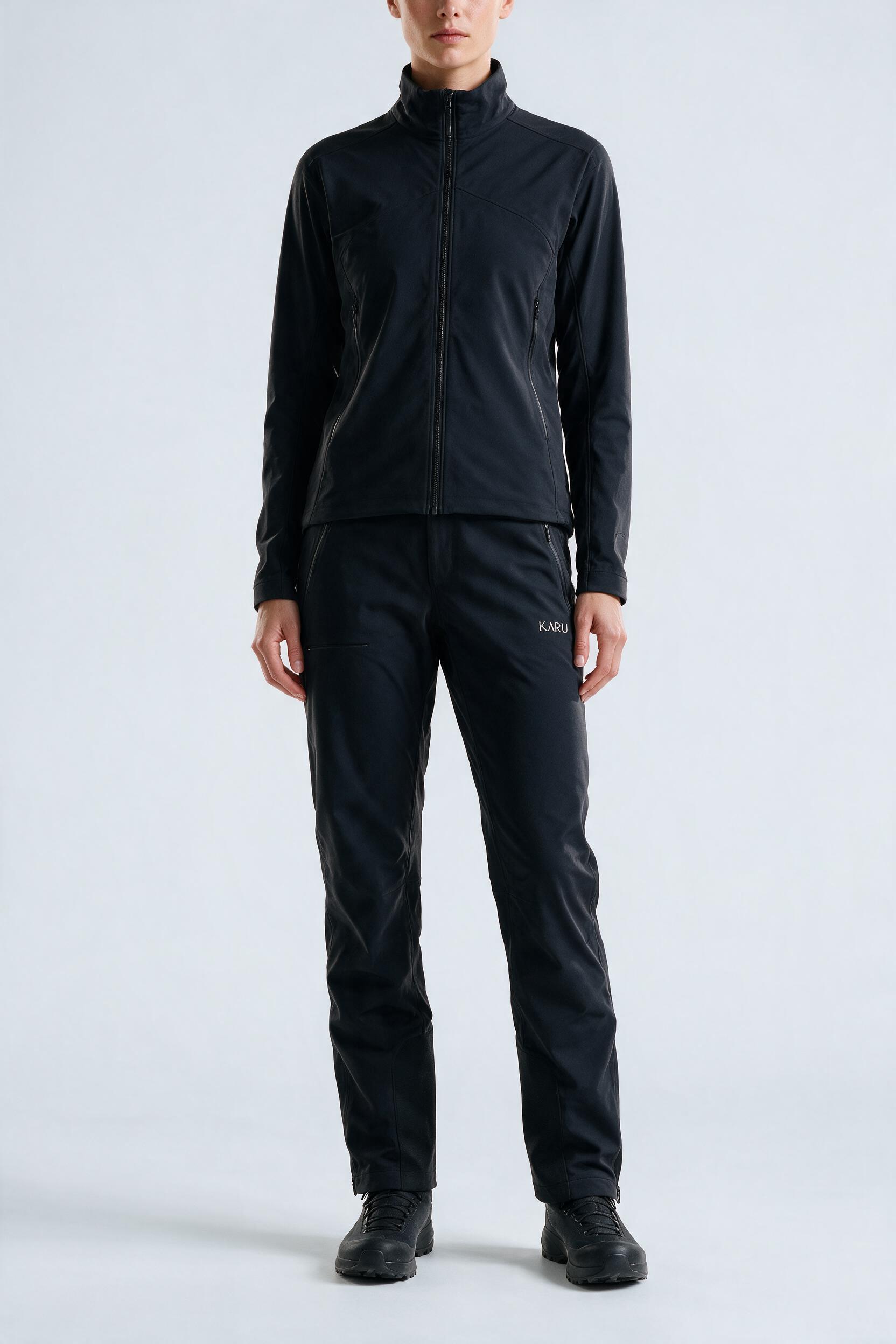 Rapa Pant in night black, worn by a model, studio product shot on a seamless neutral ground